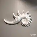 Papercraft de concha tropical mural em origami 3D