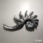 Papercraft de coquillage tropical mural en origami 3D