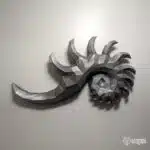 Papercraft de concha tropical mural em origami 3D