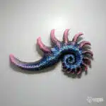 Papercraft de concha tropical mural em origami 3D