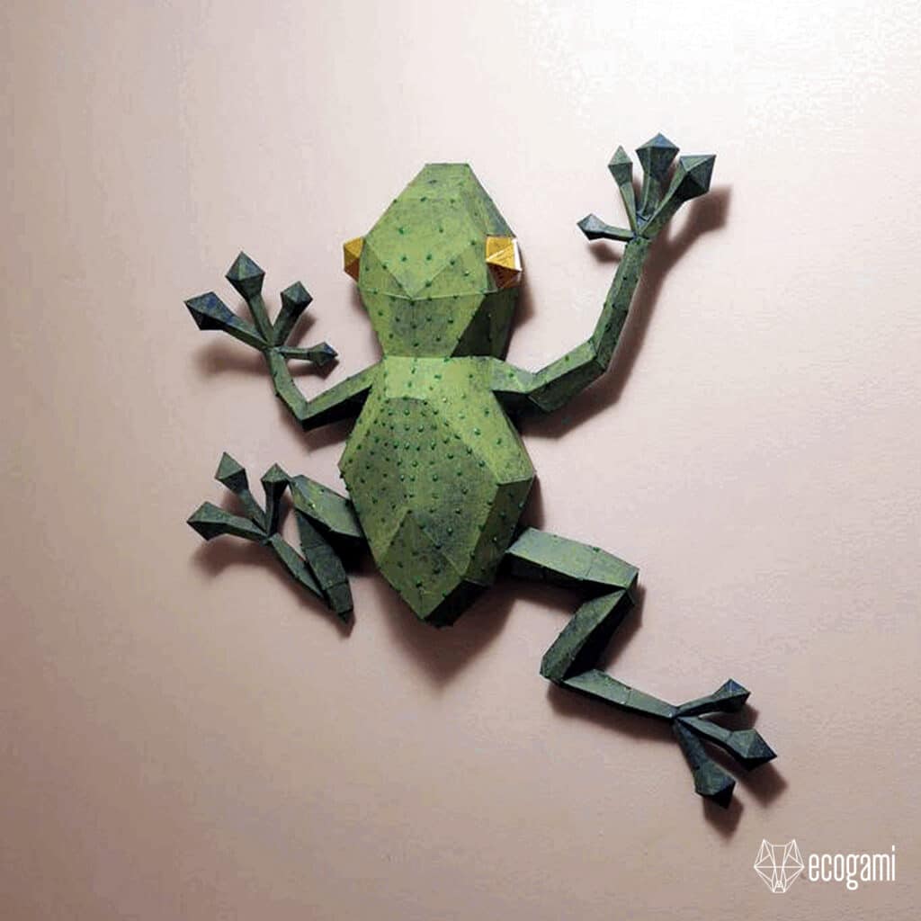 Papercraft tête d'ours murale en origami