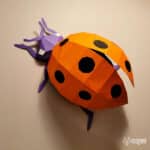 Papercraft de coccinelle en origami 3D