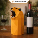 Weinflaschenbox in Bärenform im Papercraft 3D