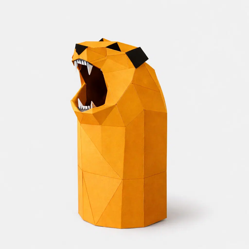 Weinflaschenbox in Bärenform im Papercraft 3D