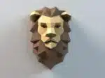 Decoración mural cabeza de león papercraft