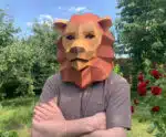 Máscara de león papercraft