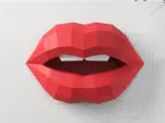 Lips wall decor papercraft PDF SVG