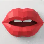 Lips wall decor papercraft PDF SVG