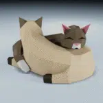 2 Cats papercraft PDF SVG