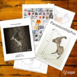 Papercraft dinosaure parasaurolophus en origami 3D