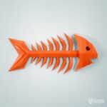 Papercraft squelette de poisson en origami 3D