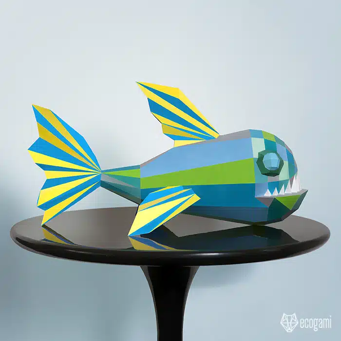 Papercraft Funny Fish in Origami 3D