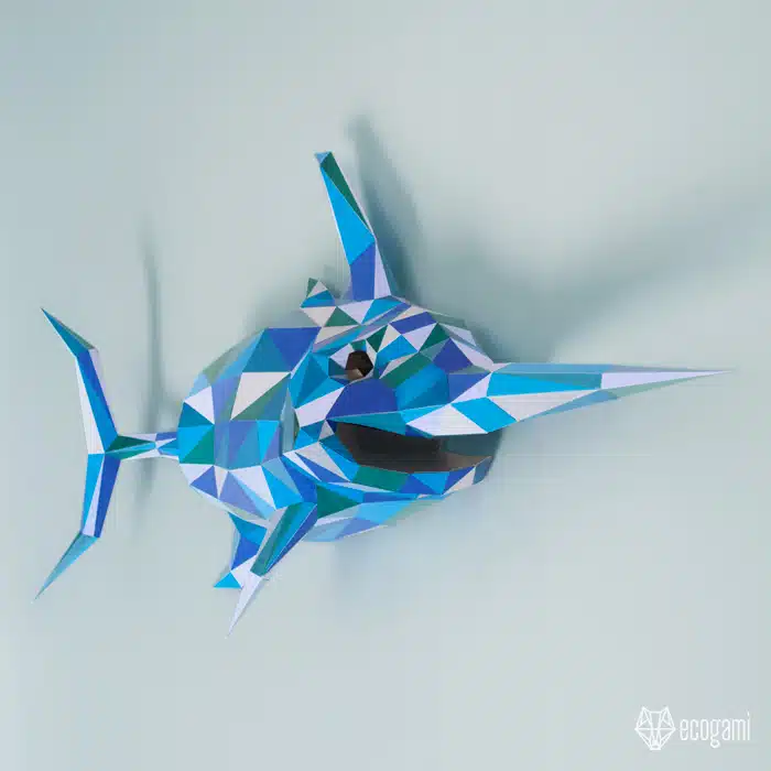 Papercraft Swordfish in Origami 3D