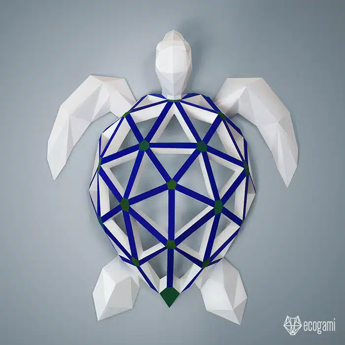 Papercraft Sea Turtle in Two Versions