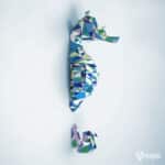 Papercraft hippocampe mural en origami