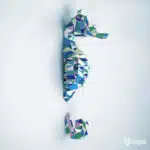 Papercraft hippocampe mural en origami