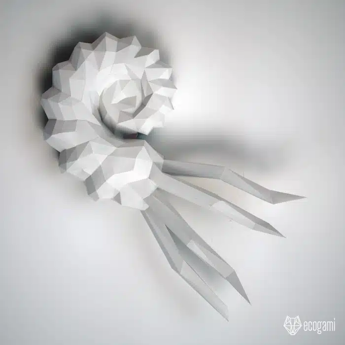 Papercraft hippocampe mural en origami