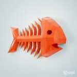Papercraft squelette de poisson en origami 3D