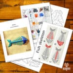 Papercraft squelette de poisson en origami 3D