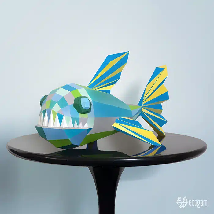 Papercraft Funny Fish in Origami 3D