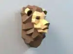 Decoración mural cabeza de león papercraft