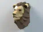 Decoración mural cabeza de león papercraft
