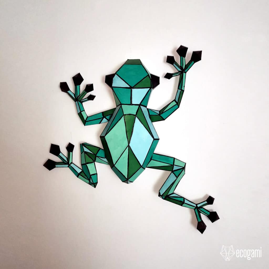 Papercraft de grenouille en origami 3D