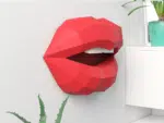 Lips wall decor papercraft PDF SVG, vue 3