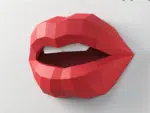 Lips wall decor papercraft PDF SVG, vue 2