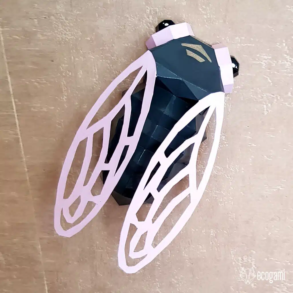 Papercraft cigale en origami 3D