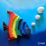 Papercraft pesce tropicale da parete in origami 3D
