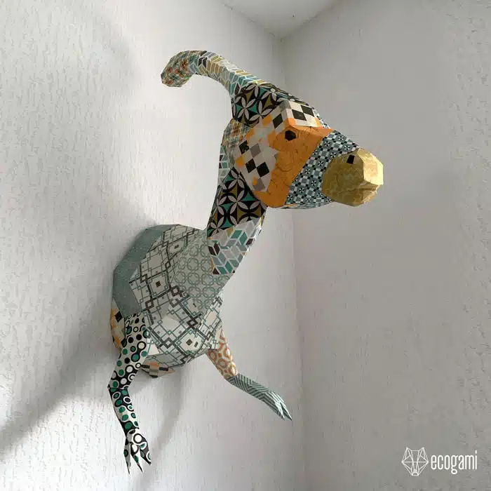 Papercraft Parasaurolophus-Dinosaurier in Origami 3D