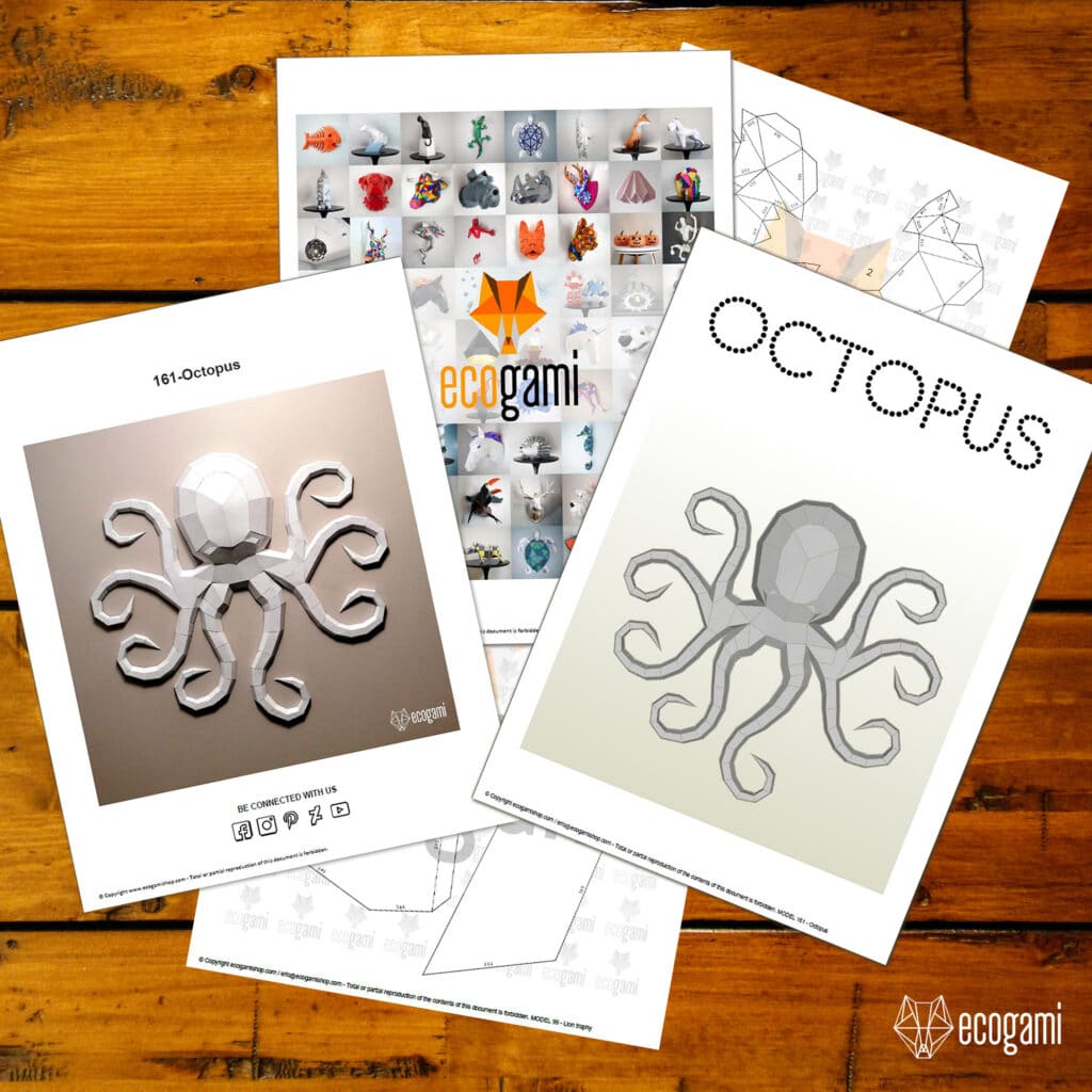 Papercraft pieuvre origami 3D