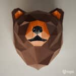 Papercraft tête d'ours murale en origami