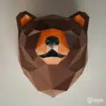 Papercraft Bear Head Wall Decoration in Origami