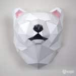 Papercraft tête d'ours murale en origami