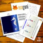 Papercraft hippocampe mural en origami