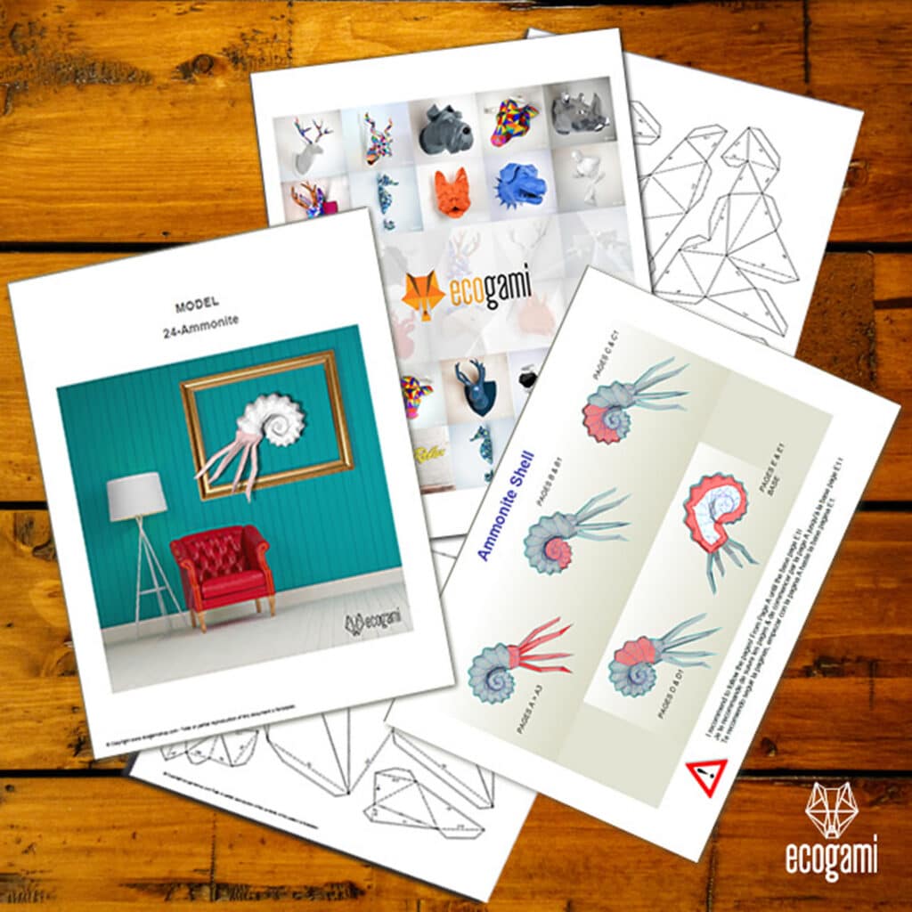 Papercraft ammonite en origami