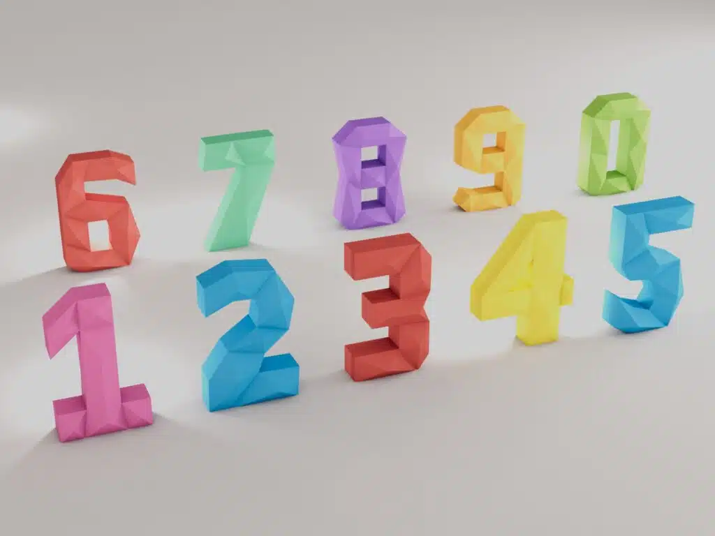 Numbers papercraft PDF SVG, vue 2