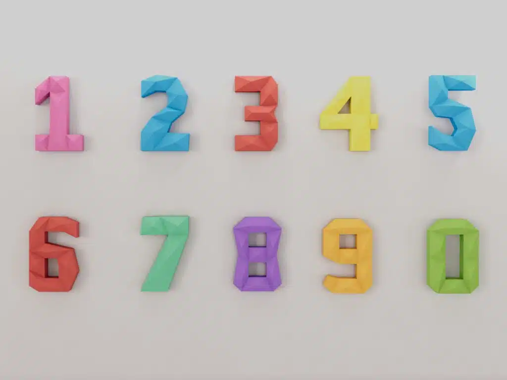 Numbers papercraft PDF SVG, vue 3