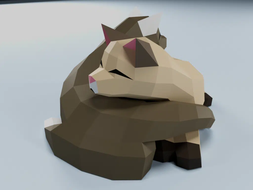 2 Cats papercraft PDF SVG, vue 3