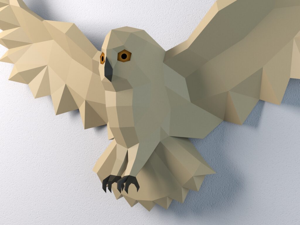 Owl papercraft PDF SVG
