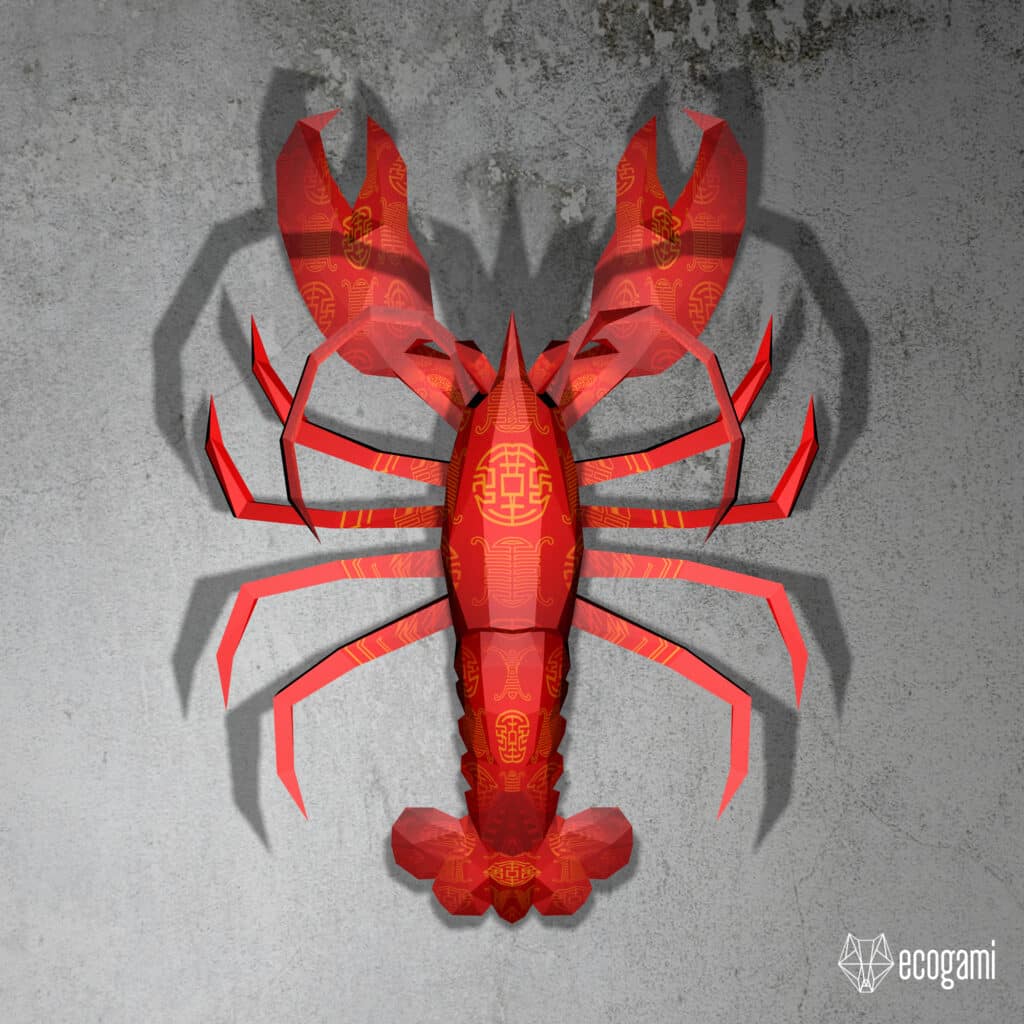 Papercraft homard en origami 3D