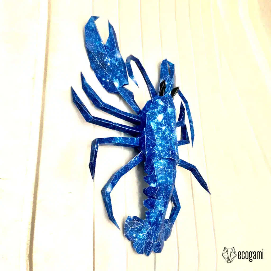 Papercraft Lobster in Origami 3D