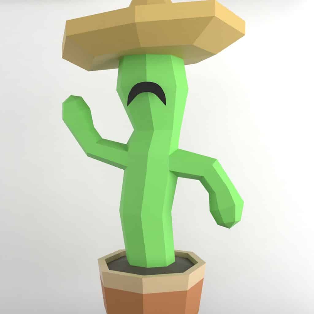 Cactus papercraft PDF Template