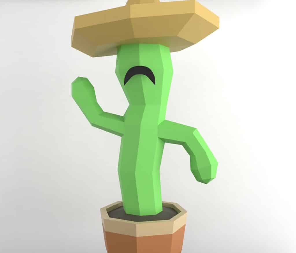 Cactus papercraft PDF Template