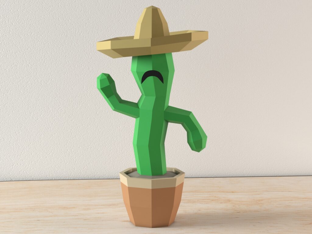 Cactus papercraft PDF Template