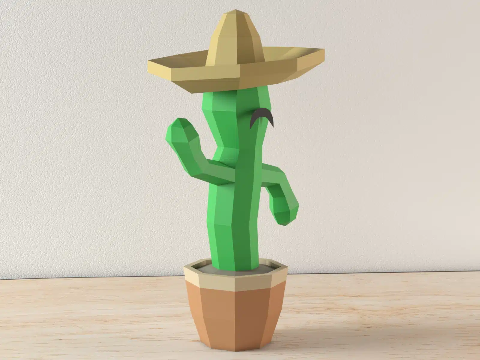 Cactus papercraft PDF Template, 3D model