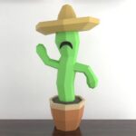 Cactus papercraft PDF Template