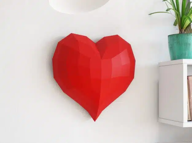 Heart wall decor papercraft PDF SVG